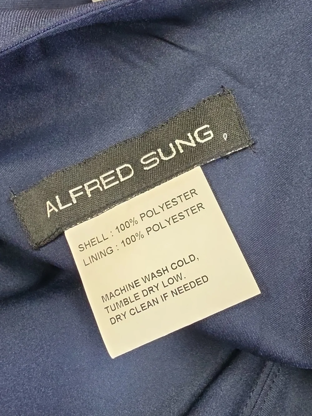 Alfred Sung NWT Midnight Blue Shoulder Bows Satin Maxi Gown Dress Size 2 - Picture 10 of 11